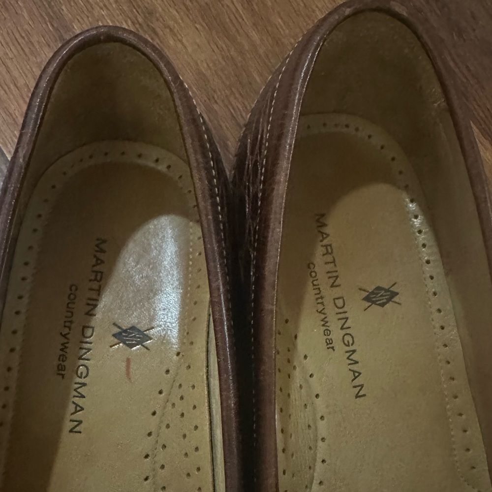 Brown Crocodile Martin Dingman Pattern Loafers Si… - image 6